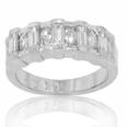 1.10 Ct. TW Round and Baguette Diamond Wedding Band