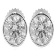 2.24 Ct. TW Round Diamond Stud Earrings in Bezel Screw Back Mounts