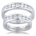 1.65 Ct. TW His & Hers Channel Set Round Diamond Wedding Bands in 14 kt. Comfort Fit Rings