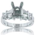 0.56 Ct. TW Round and Baguette Diamond Engagement Semi Mount
