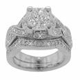 2.25 Ct. TW Princess Cut Diamond Engagement Ring and Wedding Band