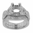 1.25 Ct. TW Round Diamond Engagement Mount with Form Fit Wedding Band