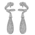 3.50 Ct. TW Micro Pave Round Diamond Drop Earrings in 14 kt. Post Back Mounts