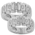 1.20 Ct. TW His & Hers Bezel Set Round Diamond Wedding Bands in 14 kt. Link Style Rings