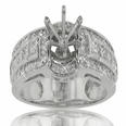 1.75 Ct. TW Round and Princess Diamond Engagement Channel Semi Mount