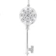 0.50 Ct. TW Round Diamond Floral Pattern Key Pendant in 14 kt. With 18â€ Chain