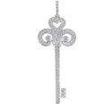 0.55 Ct. TW Pave Round Diamond Fleur De Lis Key Pendant in 14 kt. With 18â€ Chain