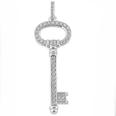 0.50 Ct. TW Pave Round Diamond Old Style Skeleton Key Pendant in 14 kt. With 18â€ Chain