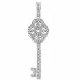 0.50 Ct. TW Pave Round Diamond Decorative Key Pendant in 14 kt. With 18â€ Chain