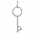 0.60 Ct. TW Pave Round Diamond Octagonal Head Key Pendant in 14 kt. With 18â€ Chain