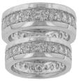 His & Hers Round Diamond Eternity Wedding Bands in 14 kt. Comfort Fit Rings