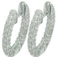 2.75 Ct. TW Round Pave Diamond Hoop Earrings