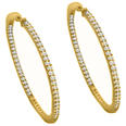 8.00 Ct. TW Round Diamond Inside-Outside Hoop Earrings in Yellow Gold