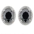 4.00 Ct. TW Round Black Diamond Stud Earrings in Pave Diamond Halo Mountings