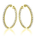 2.75 Ct. TW Round Diamond Inside-Outside Hoop Earrings in Yellow Gold