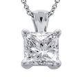 0.45 Ct. Tw Princess Cut Diamond Solitaire Pendant in 14 Kt. With 18
