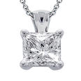 0.33 Ct. Tw Princess Cut Diamond Solitaire Pendant in 14 Kt. With 18