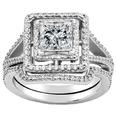 2.35 ct. TW Princess Diamond Engagement Ring Set with Matching Wedding Band