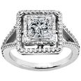 2.10 ct. TW Princess Diamond Halo Style Engagement Ring