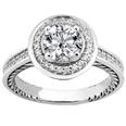 2.31 ct. TW Round Diamond Antique Inspired Engagement Ring