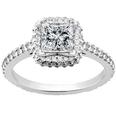 2.30 ct. TW Princess Diamond Halo Engagement Ring