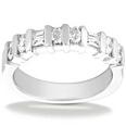 0.40 ct. TW Round and Baguette Cut Diamond Wedding Band