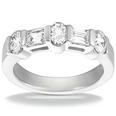 0.75 ct. TW Round and Baguette Cut Diamond Wedding Band