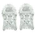 0.80 Ct. Tw Princess Diamond Stud Earrings In Screw Back Mountings